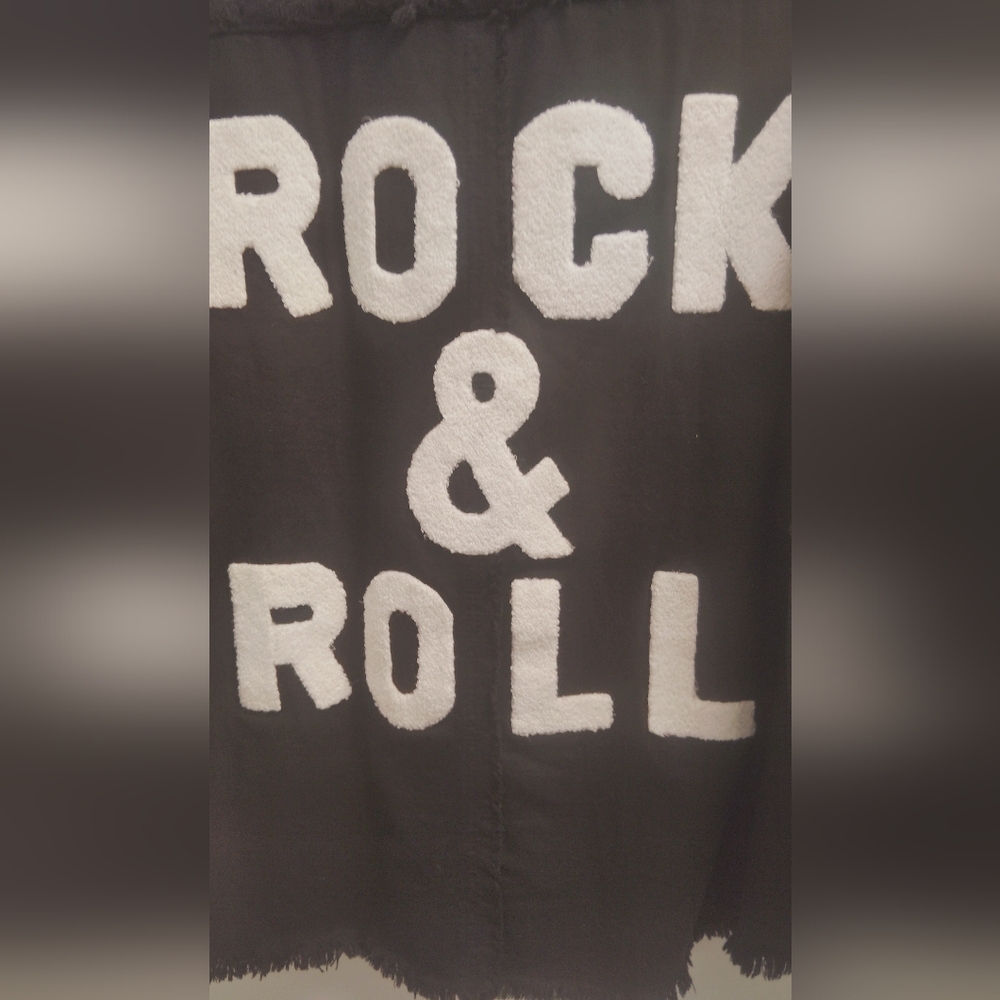 Elan Black Jean Jacket with White Rock & Roll Appliqué - Picture 5 of 10